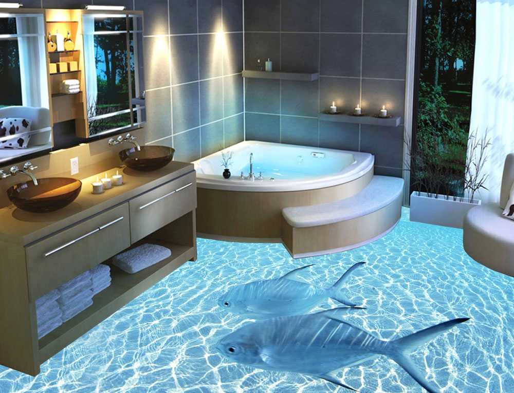 3D-плитка в ванную сегодня становится все более популярной. Как самостоятельно подобрать проект дизайна напольного и керамического кафеля на стену для ванной комнаты Каковы особенности изготовления подобного покрытия Какую роль играет его цвет