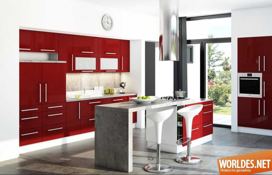 Красно-белая кухня: 70 фото ярких идей интерьера, комбинации цвета и выбор обоев