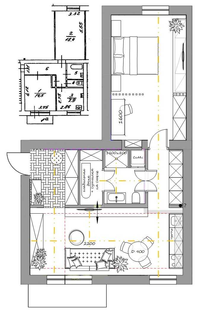 Дизайн интерьера в сталинке 50 кв.м. (75 фото): идеи перепланировки