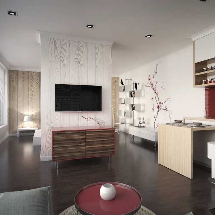 Дизайн однокомнатной квартиры 33 кв.м. (90 фото)