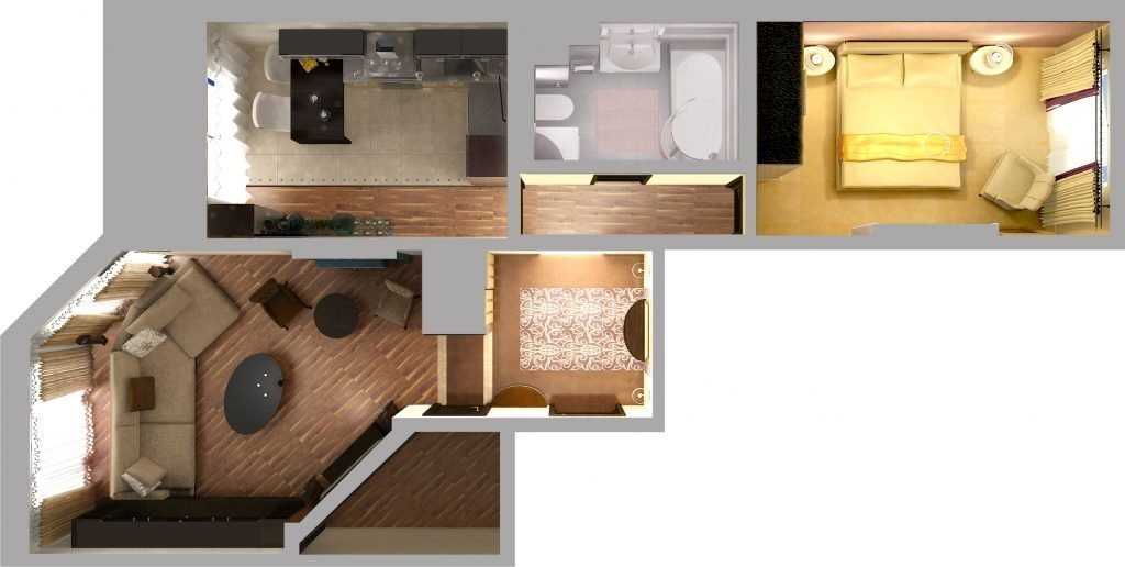 Дизайн двухкомнатной квартиры 60 кв. м: перепланировка, реорганизация или небольшой ремонт?