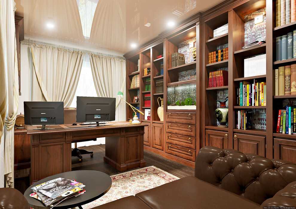 Дизайн интерьера кабинета, домашний офис 500+ фото