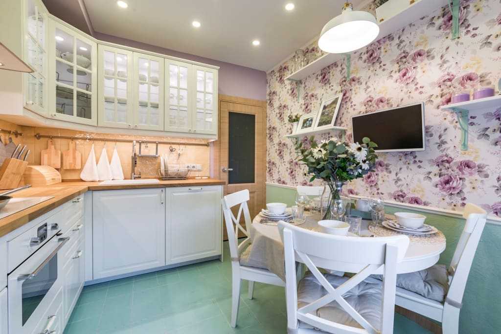 Кухня-гостиная в стиле прованс: 100 фото интерьеров