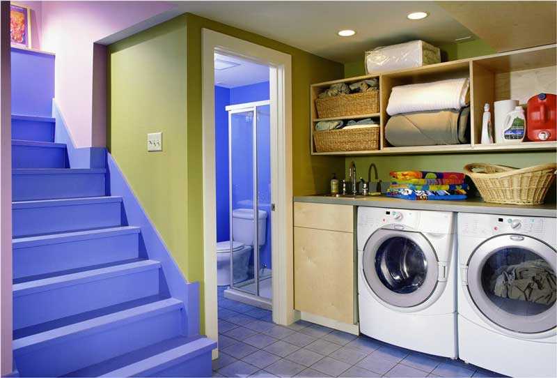 Прачечная в доме (35 фото): планировка в квартире и в частном коттедже, дизайн хозяйственной комнаты в подвале, мини-вариант для одноэтажного жилища