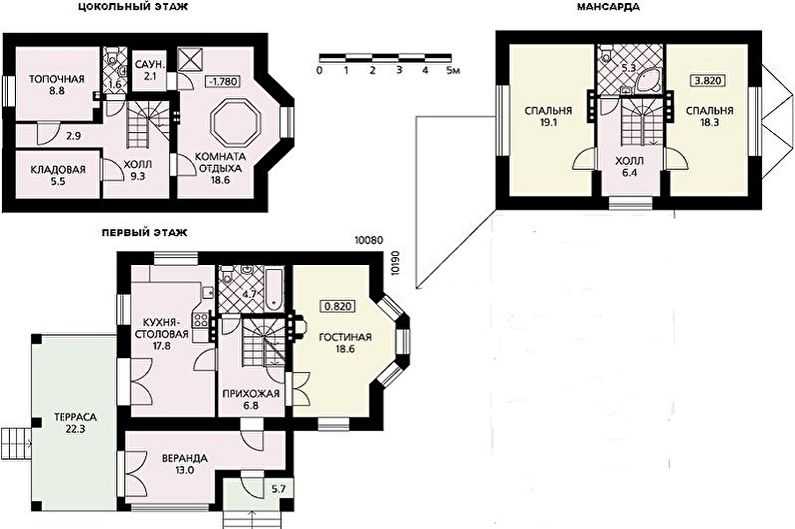 Дома с цокольным этажом (53 фото): проекты домов из бруса с гаражом и план двухэтажных коттеджей, другие варианты планировки