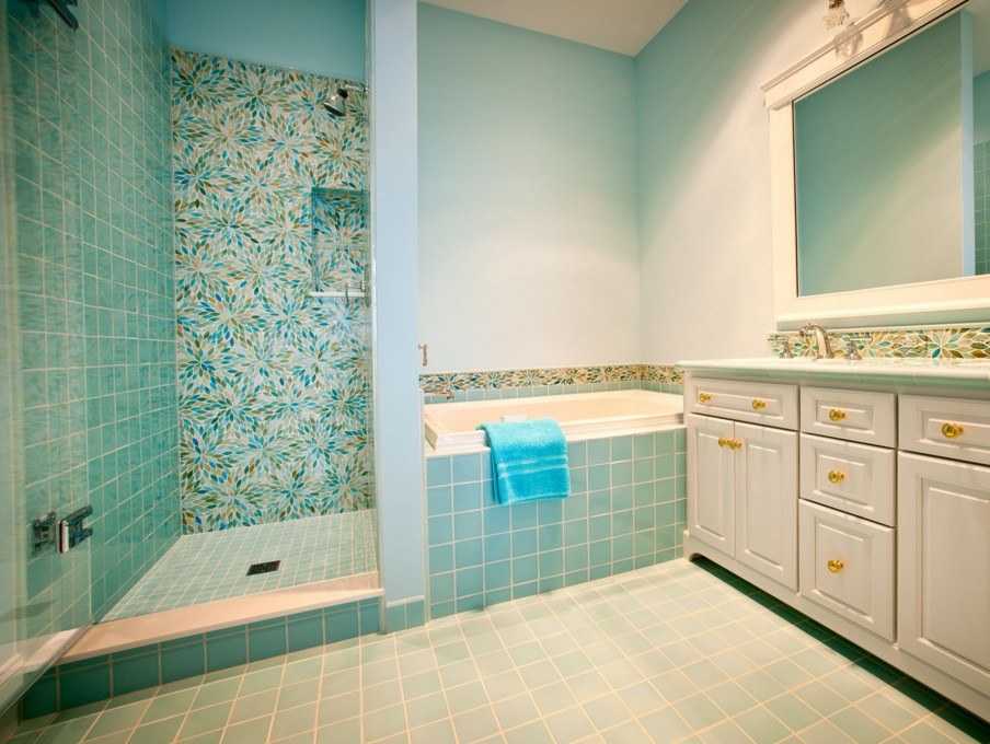 Дизайн ванной комнаты в бирюзовом цвете ♥ фотографии красивых интерьеров