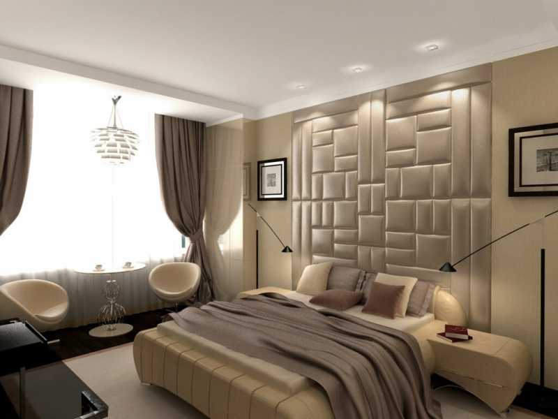 Дизайн стильной и практичной спальни в шоколадных тонах