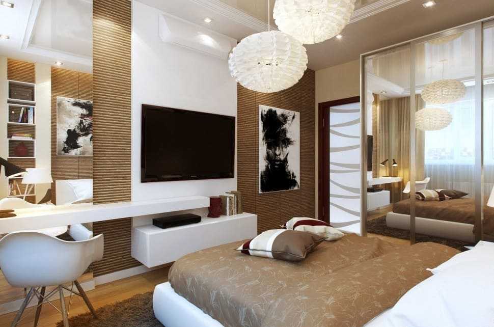 Дизайн спальни-гостиной 16 кв.м. – особенности меблировки и выбора дизайна. Как красиво оформить интерьер одной комнаты площадью 16 квадратов Какие способы зонирования существуют для помещения в 16 квадратных метров