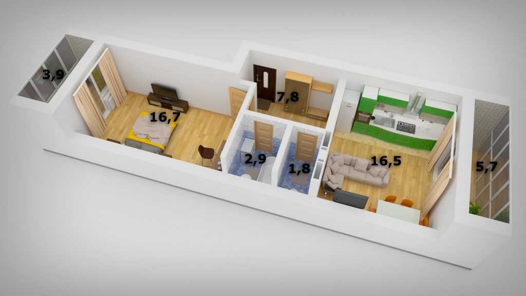 Дизайн двухкомнатной квартиры распашонки: множество вариантов для вас
