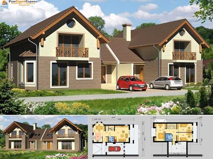 Дом на две семьи(дуплекс) с отдельными входами: планировка двухэтажных и одноэтажных зданий, проекты жилья с неравными частями
