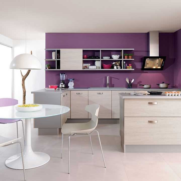 Сиреневая кухня: особенности дизайна интерьера, сочетание фиолетового оттенка с другими цветами
