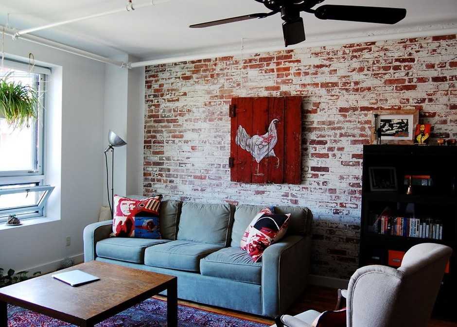 Кирпичная стена (105 фото): использование в интерьере серой и темно-красной кладки из кирпича, дизайн внутренней отделки в квартире
