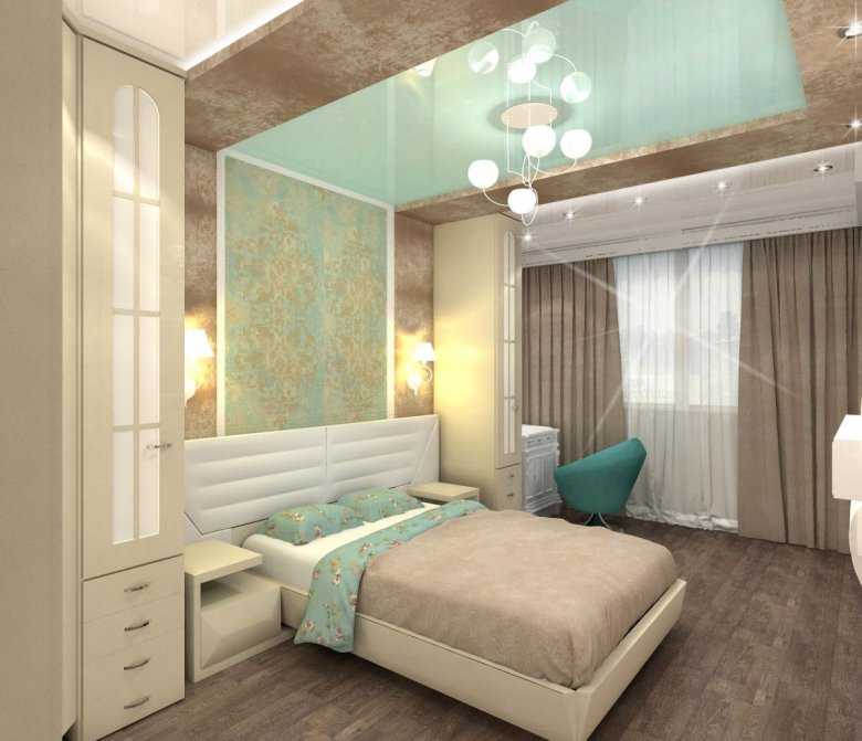 Комната 17 кв. м спальня-гостиная фото: дизайн и зонирование, современный совмещенный интерьер, прямоугольная спальня