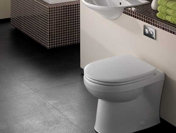 Напольный вариант в дизайне интерьера туалета, комбинации с белым цветом, бренды arcus и «элисса»
