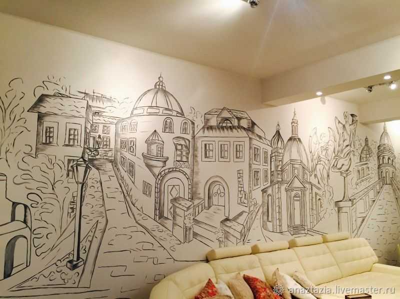 Роспись стен в квартире  методы выполнения, стили - все про гипсокартон