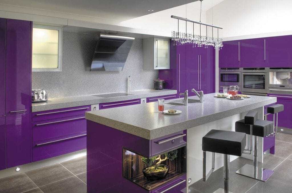 Как выбрать лиловую кухню в интерьер?