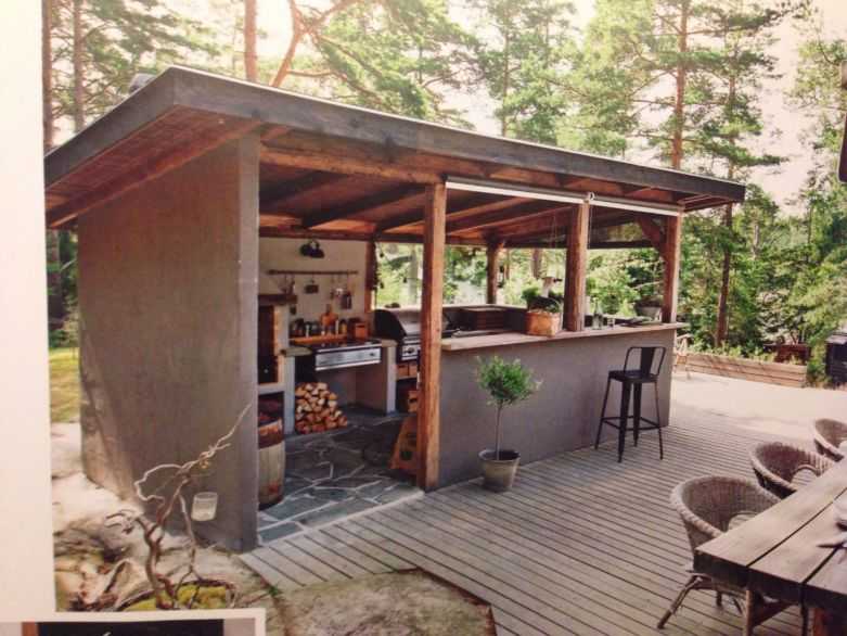 Очень простая конструкция летней кухни своими руками: проект с верандой в частном доме, как построить из бруса