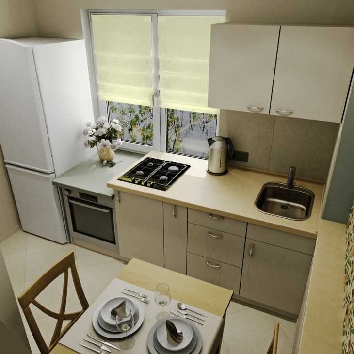 Угловой кухонный гарнитур для маленькой кухни 6 кв. м (57 фото): особенности дизайна и планировки 6-метровой малогабаритной кухни с холодильником