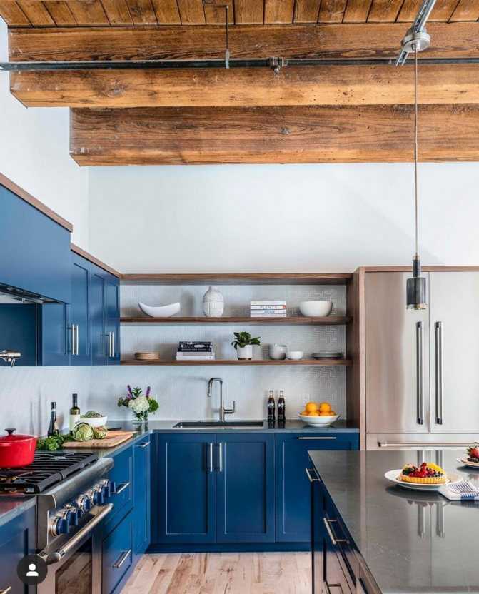 Голубая кухня - 100 фото и 5 подсказок по сочетаниям цветов