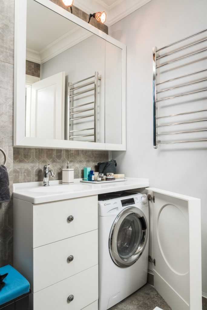 Стиральная машина в туалете (27 фото): дизайн помещения со стиральной машинкой, установка «стиралки» в в санитарной комнате, интерьер гигиенического помещения с раковиной