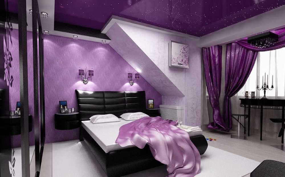 Спальня в серо-фиолетовых тонах (33 фото): дизайн интерьера в серо-фиолетовом цвете