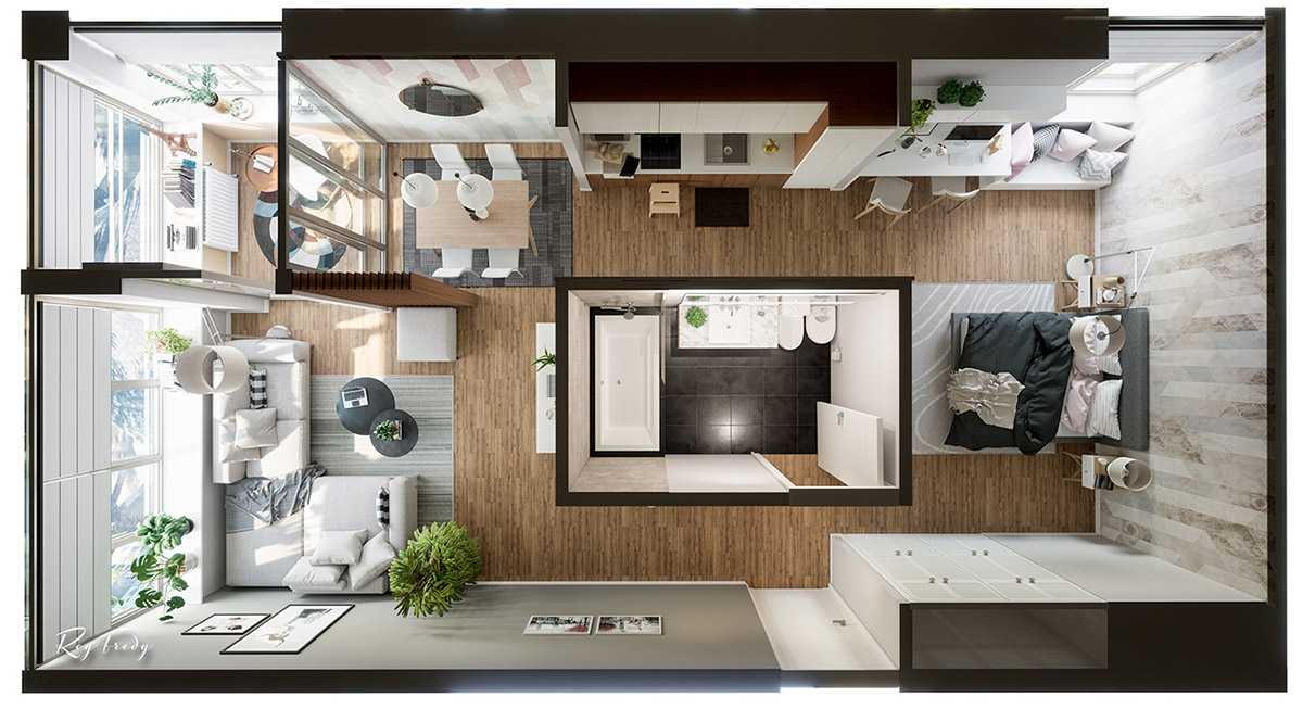 Дизайн квартиры-студии 18 кв. м. 64 фото): дизайн квартиры с одним окном, интерьер кухни-гостиной