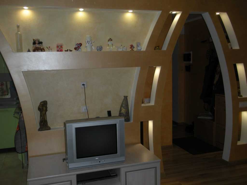 Создание ниши под телевизор из гипсокартона - функциональная идея - о комнате