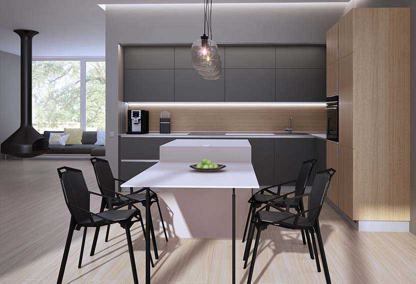 Черный цвет в интерьере кухни: дизайн, гарнитура, выбор обоев