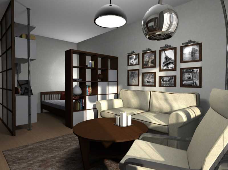 Спальня-гостиная 15-16 кв. м (61 фото): особенности зонирования одной комнаты на две, варианты дизайна интерьера с перегородкой