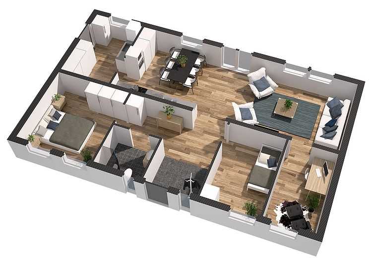 Планировка дома 6 на 9 с мансардой: одноэтажный и двухэтажный проект из бруса с размерами для постоянного проживания