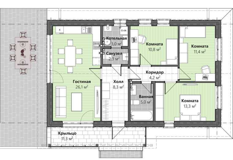 Планировка дома 10 на 8 м с мансардой (40 фото): проект двухэтажного коттеджа 10х8 с отличным расположением комнат, модный дизайн 2-этажного жилья