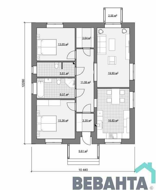 Дом с террасой: проекты одноэтажных дач с гаражом, план двухэтажного частного дома с тремя спальнями и балконом, кухня с выходом на террасу
