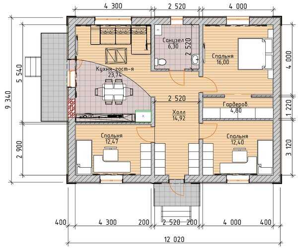 Проект дома 8х10 с отличной планировкой (с мансардой и верандой): типовые варианты одноэтажных и двухэтажных строений по каркасной технологии