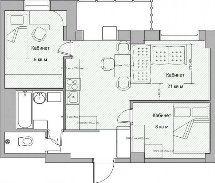 Перепланировка двухкомнатной квартиры (50 фото): переделка 2-комнатных «хрущевок» в кирпичном доме в трехкомнатные квартиры и другие варианты