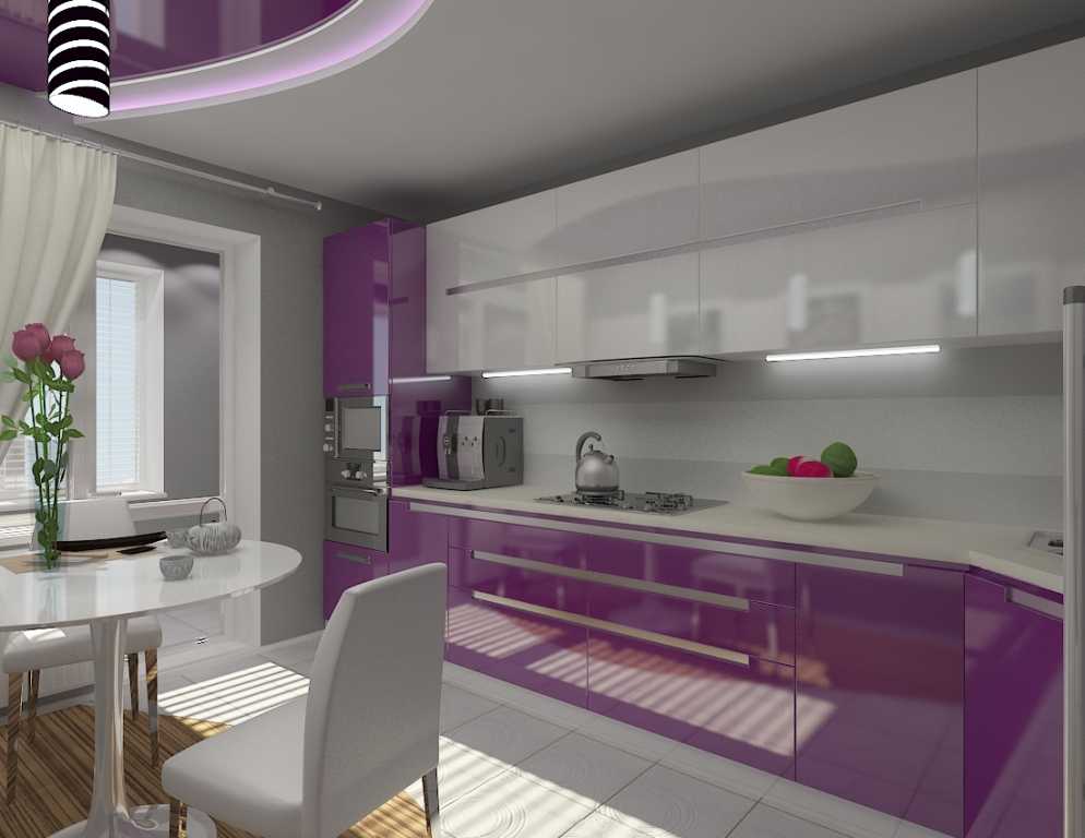 Лиловая кухня (29 фото): кухонный гарнитур лилового цвета в сочетании с белым в интерьере кухни