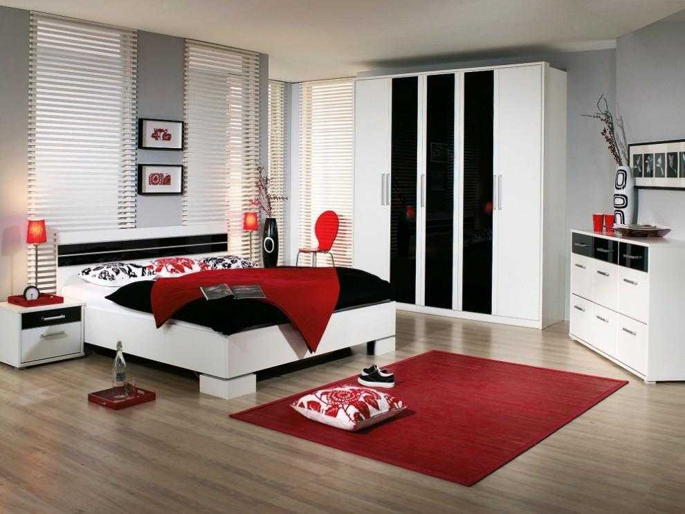 Дизайн черно красной гостиной