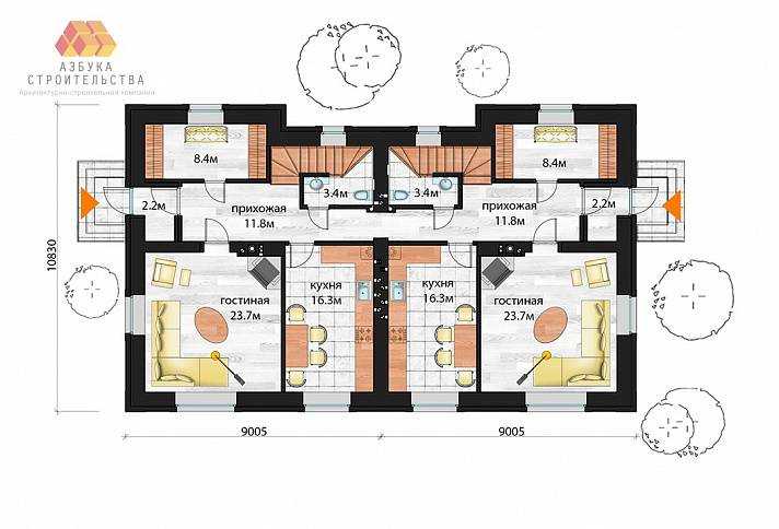 Несимметричный проект дома на 2 семьи родители-дети: опыт строительства