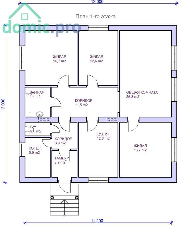 Планировка дома 12 на 12: 130 фото идей и примеров планировок для одноэтажных домов