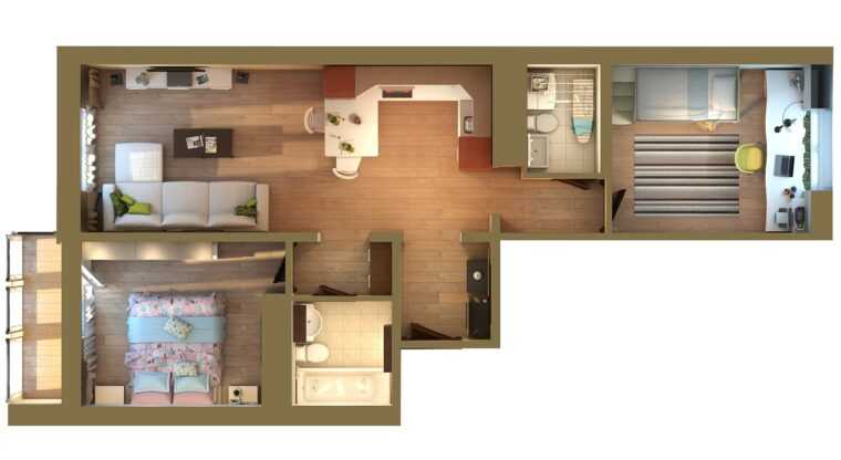 Дизайн квартиры 100 кв. м. [70+ фото] планировки, идеи оформления