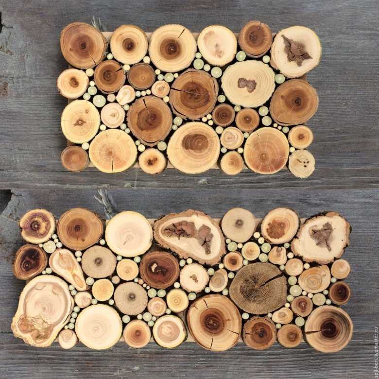 Панно из спилов дерева (20 фото): как сделать панно из деревянных спилов и бруса своими руками на стену?