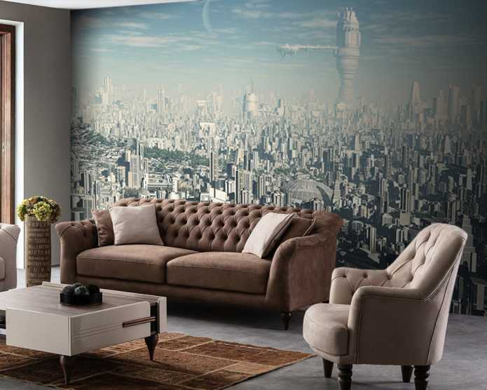 Фотообои на стену в зал [82 фото] идеи дизайна в интерьере гостиной и за диваном