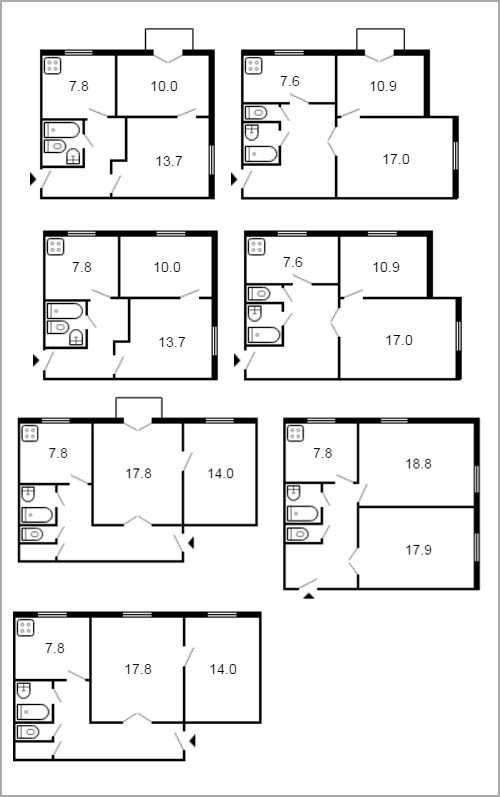 Варианты планировки двухкомнатной квартиры