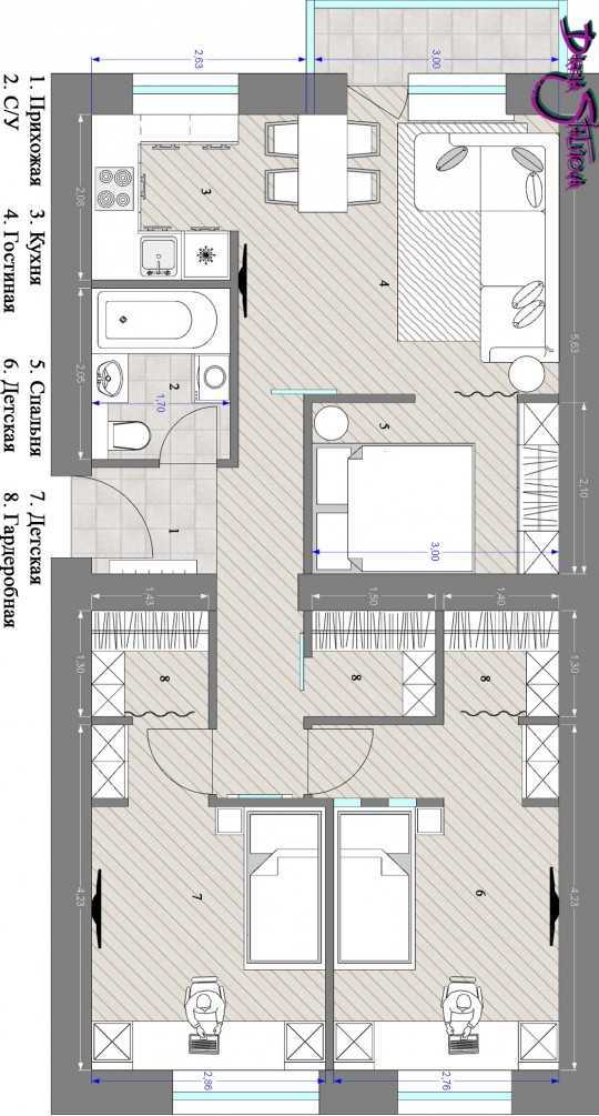 Дизайн двухкомнатной квартиры 60 кв. м: перепланировка, реорганизация или небольшой ремонт?
