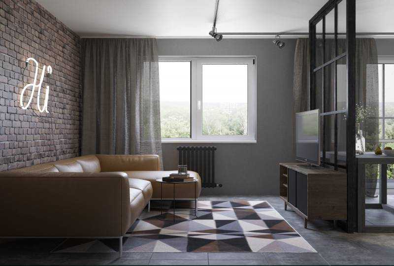 Студия в стиле лофт: дизайн интерьера однокомнатной квартиры, современный loft проект однушки