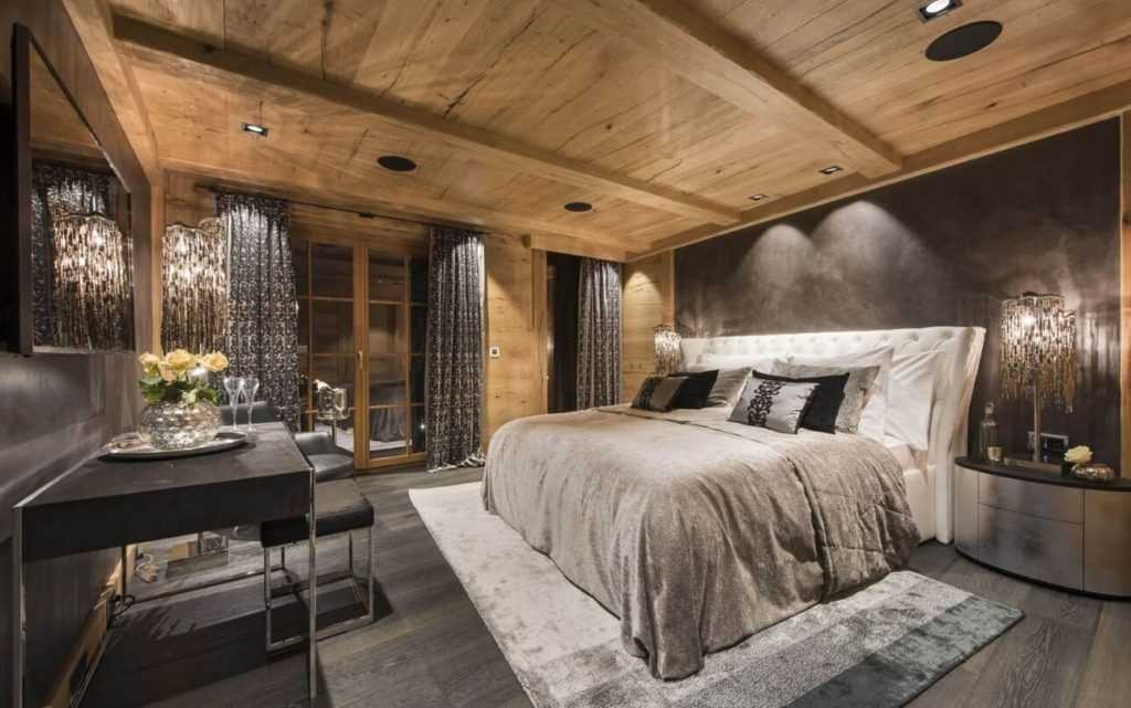 Спальня в стиле шале: 88 фото-идей лаконичного дизайна интерьера