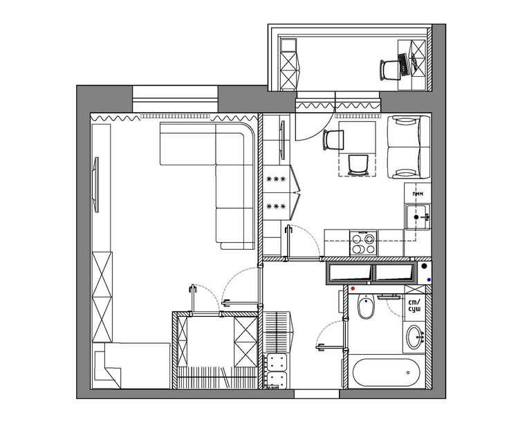 Как оформить дизайн квартиры 30 кв.м. (80 фото)